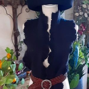 bke, Mohair Blend, Blk Ruffle Scarf